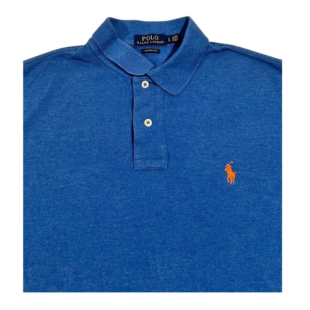 Polo Ralph Lauren Men's Classic‎ Fit Polo Shirt Blue Heather L